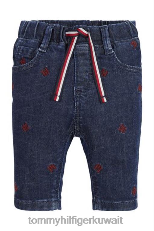 أزرق Tommy Hilfiger جينز بطبعة مونوغرام للأطفال 446443689