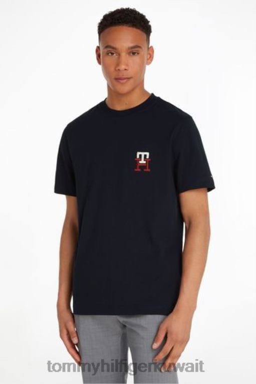 أزرق Tommy Hilfiger تيشيرت أساسي بطبعة مونوغرام 446443695