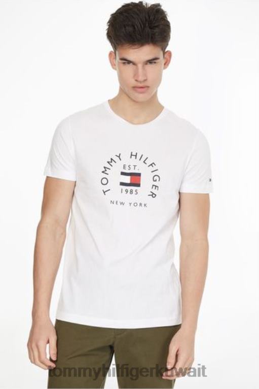 أبيض Tommy Hilfiger تي شيرت أرشيف العلم 446443704