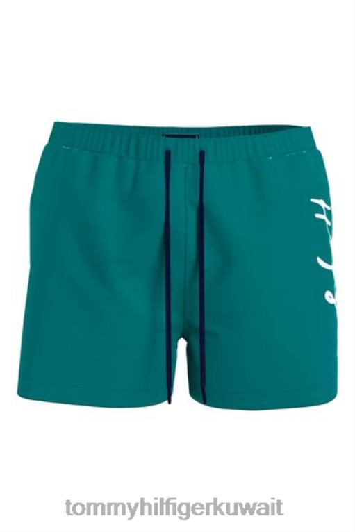أخضر Tommy Hilfiger شورت سباحة بشعار كبير وطويل 446443724