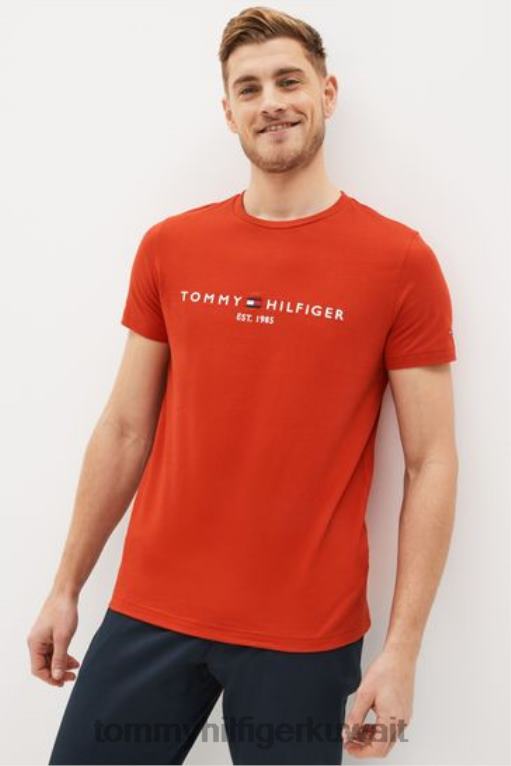 أحمر Tommy Hilfiger شعار تي شيرت 446443728
