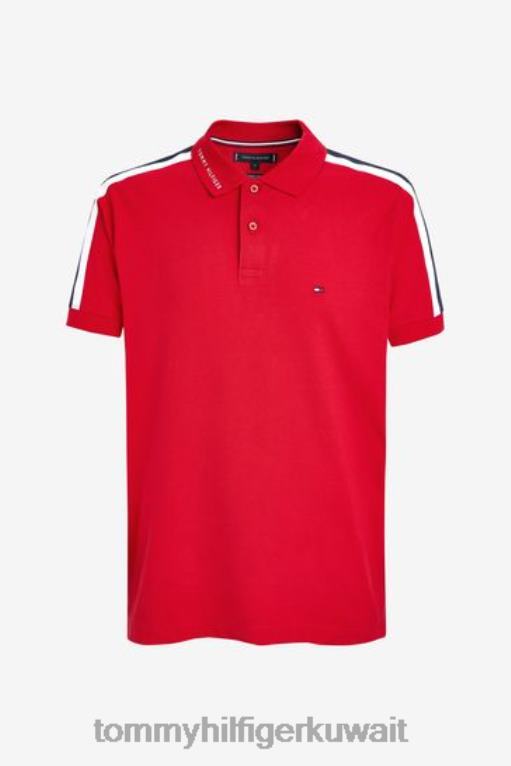 أحمر Tommy Hilfiger قميص بولو بقصة عادية وشعار الماركة 446443730
