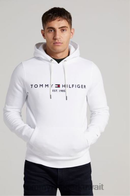 أبيض Tommy Hilfiger هوديي شعار كبير وطويل القامة 446443739