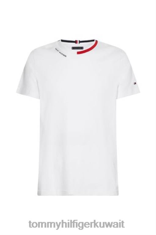 أبيض Tommy Hilfiger تيشيرت بياقة جاكار 446443768
