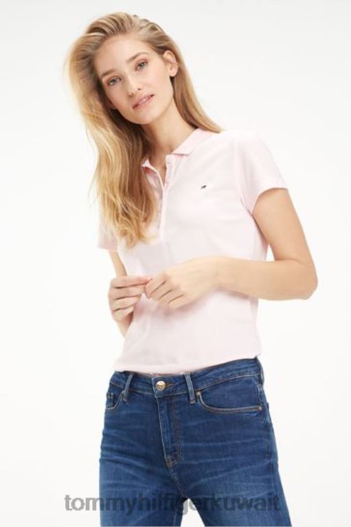 لون القرنفل Tommy Hilfiger قميص بولو نحيف بأكمام قصيرة 446443771