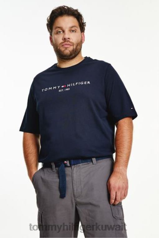 أزرق Tommy Hilfiger تي شيرت بشعار كبير وطويل 446443781