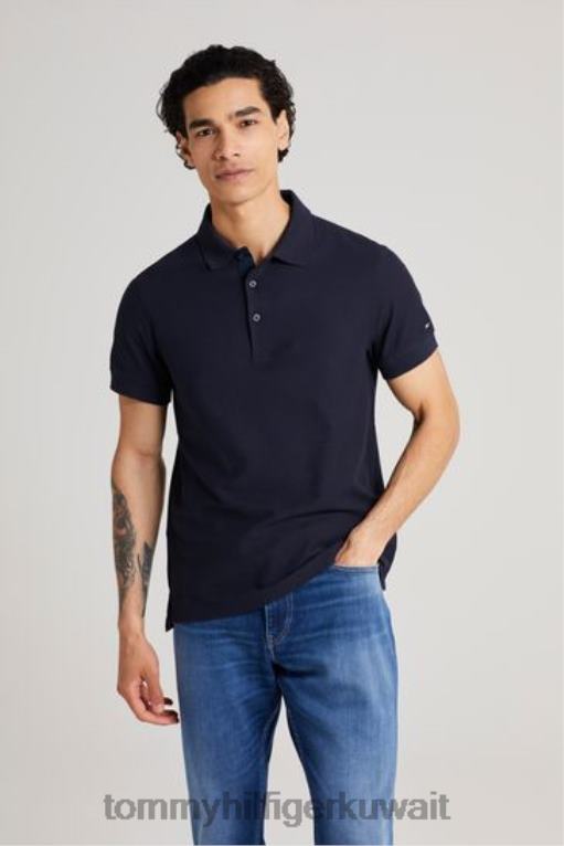 أزرق Tommy Hilfiger قميص بولو سليم أساسي 446443793