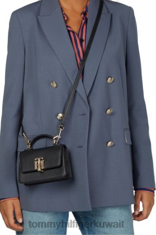 أسود Tommy Hilfiger حقيبة كروس صغيرة مخططة 446443817
