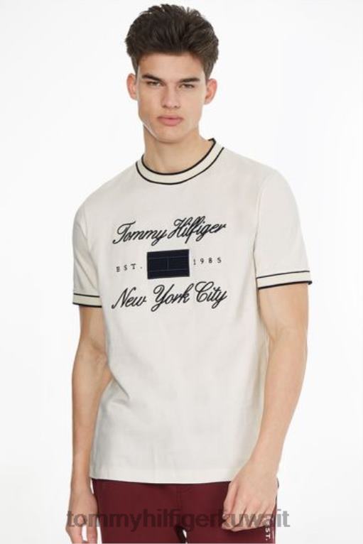 أبيض Tommy Hilfiger تي شيرت عين الطير 446443829