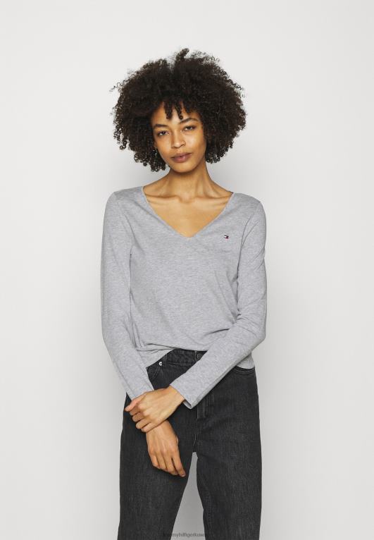 رمادي Tommy Hilfiger بلوزة كلاسيكية بأكمام طويلة 446443854
