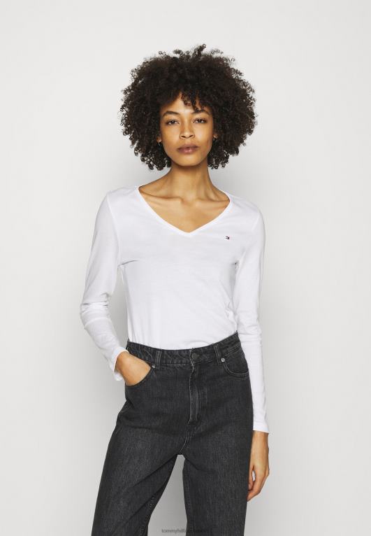 أبيض Tommy Hilfiger بلوزة كلاسيكية بأكمام طويلة 446443914