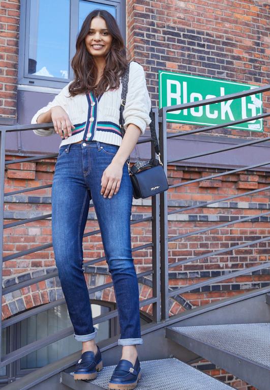 الدنيم الأزرق Tommy Hilfiger روما الجينز الأزرق المطلق الساق على التوالي 446443930