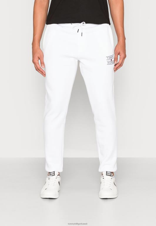 أبيض Tommy Hilfiger شريط سفلي بدلة رياضية للجنسين بشعار مكدس 446443952
