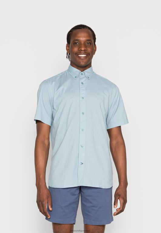 الأزرق النبيل Tommy Hilfiger قميص البوبلين الناعم الطبيعي 446444012