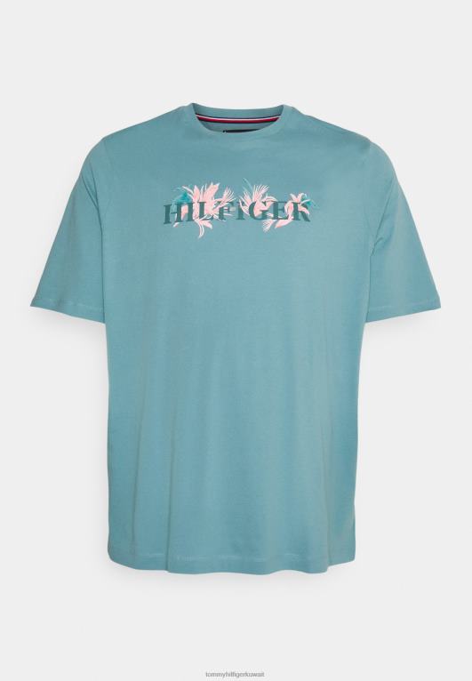 الأزرق النبيل Tommy Hilfiger تي شيرت بطبعة زهور النخيل 446444022