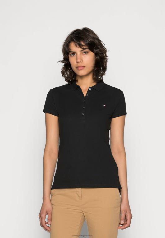 الماجستير الأسود Tommy Hilfiger قميص بولو تراثي بأكمام قصيرة 446444036