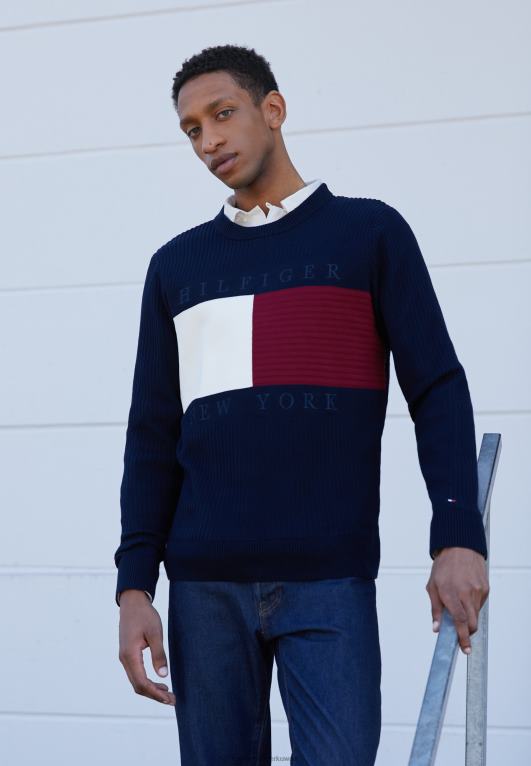 سماء الصحراء / أحمر / أبيض / أزرق Tommy Hilfiger هيكل طاقم العلم 446444043