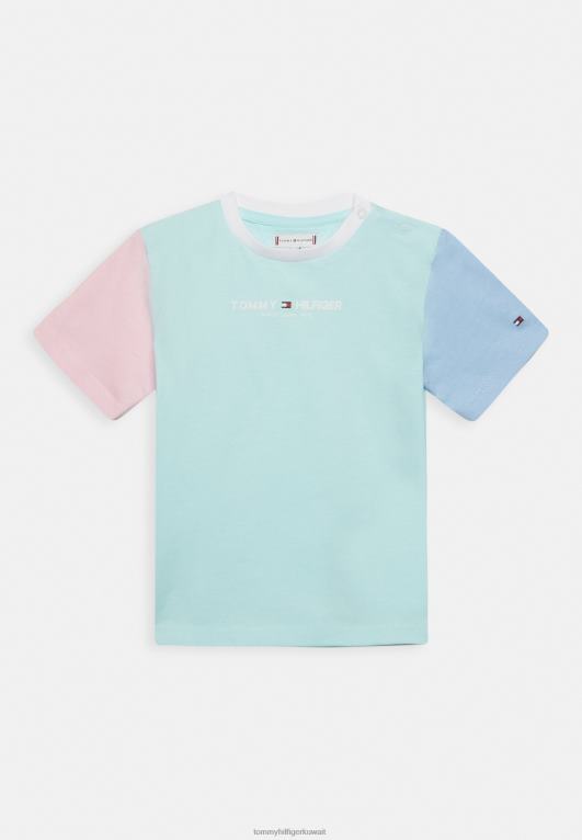 كتلة ألوان الساحل المائي Tommy Hilfiger تي شيرت بطباعة كتل ملونة مناسب للجنسين 446444047