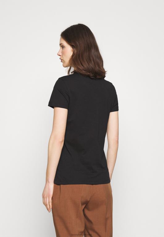 أسود Tommy Hilfiger تي شيرت أساسي برقبة دائرية من التراث 446444052