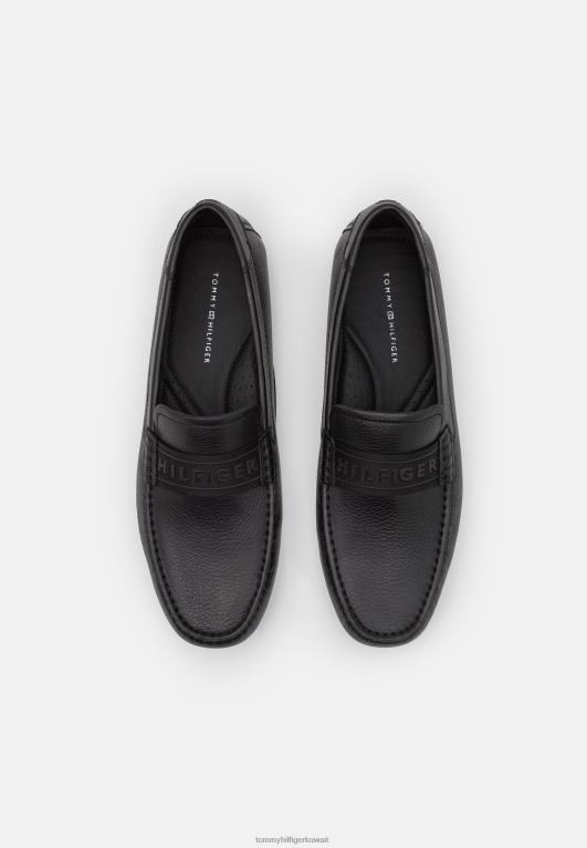 أسود Tommy Hilfiger حذاء سهل الارتداء من الجلد المطبوع 446444072