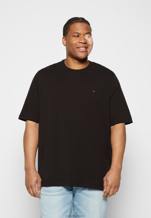 أسود Tommy Hilfiger تي شيرت أساسي قابل للتمدد 446444079