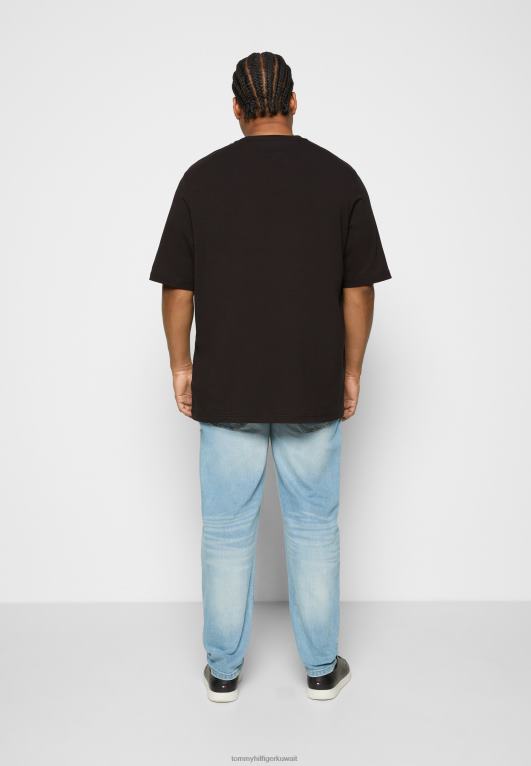 أسود Tommy Hilfiger تي شيرت أساسي قابل للتمدد 446444079