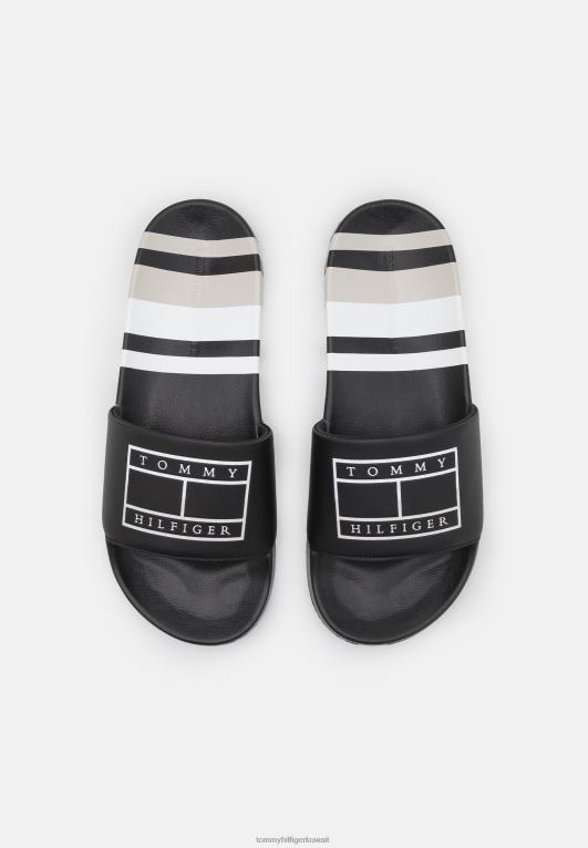 أسود Tommy Hilfiger شرائح البغال الشرائح لحمام السباحة 446444080