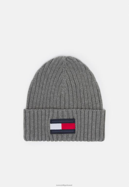 هيذر رمادي فاتح Tommy Hilfiger قبعة صغيرة ذات علم للجنسين 446444083