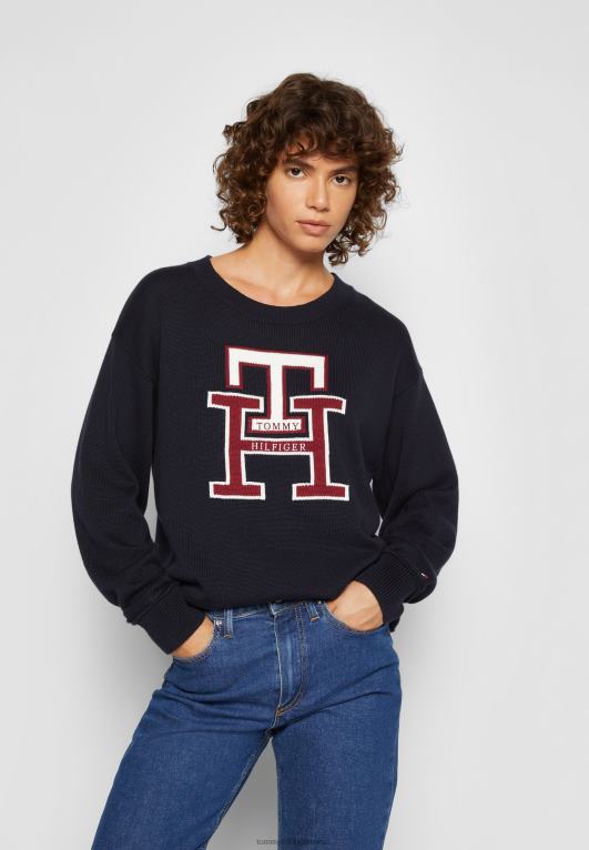 سماء الصحراء Tommy Hilfiger كنزة مونوغرام 446444088