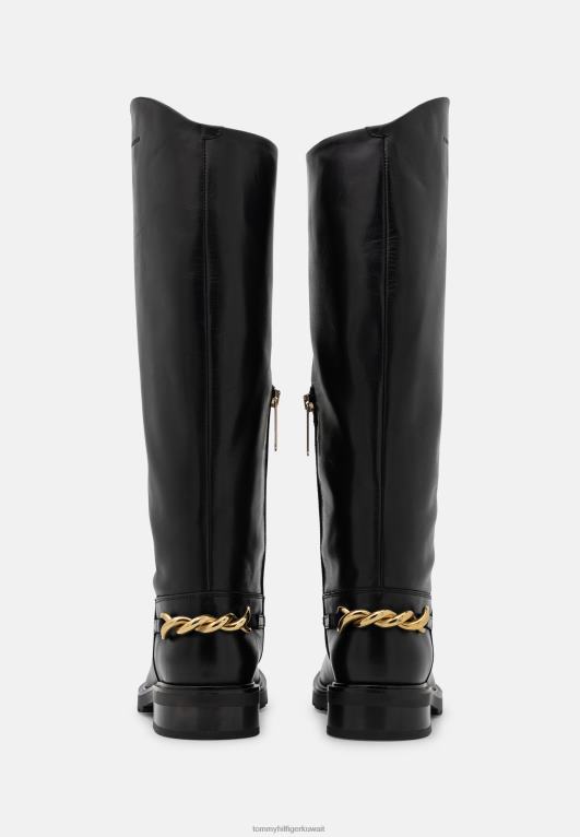 أسود Tommy Hilfiger تطور الأحذية الطويلة المسطحة 446444090