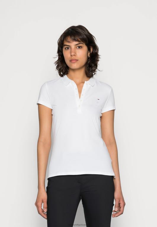 الأبيض الكلاسيكي Tommy Hilfiger قميص بولو تراثي بأكمام قصيرة 446444094