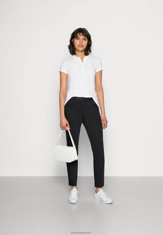 الأبيض الكلاسيكي Tommy Hilfiger قميص بولو تراثي بأكمام قصيرة 446444094