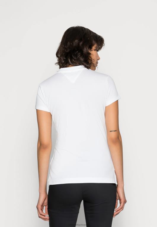 الأبيض الكلاسيكي Tommy Hilfiger قميص بولو تراثي بأكمام قصيرة 446444094