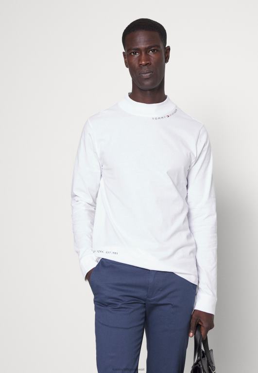 أبيض Tommy Hilfiger تيشيرت وهمية متعددة المواضع بأكمام طويلة 446444104