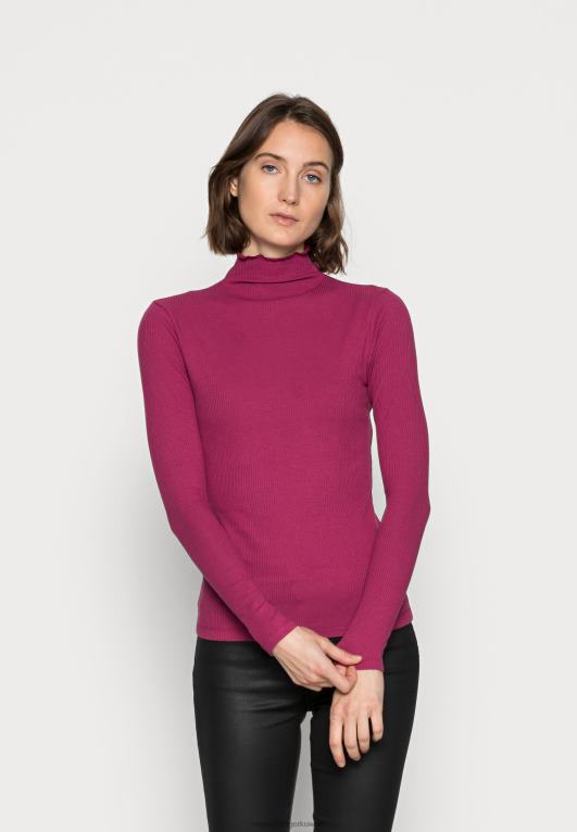 روبي قرمزي Tommy Hilfiger نحيل عالية بأكمام طويلة أعلى 446444106