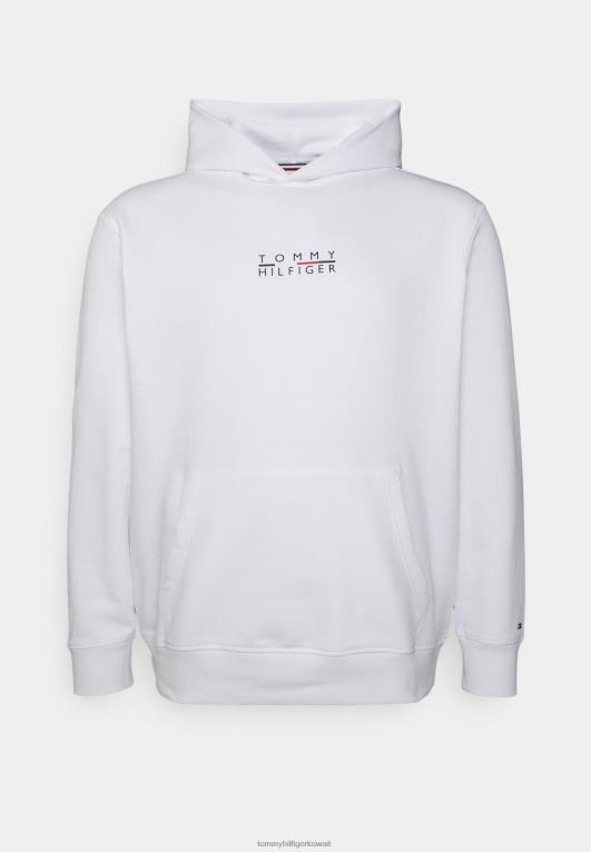 أبيض Tommy Hilfiger كنزة بغطاء رأس وشعار مربع 446444141