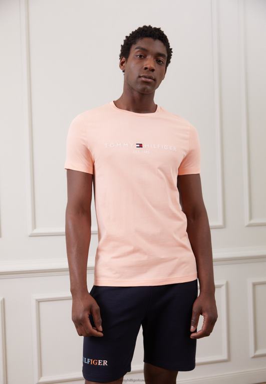 الخوخ غروب الشمس Tommy Hilfiger تيشيرت بطبعة شعار الماركة 446444160