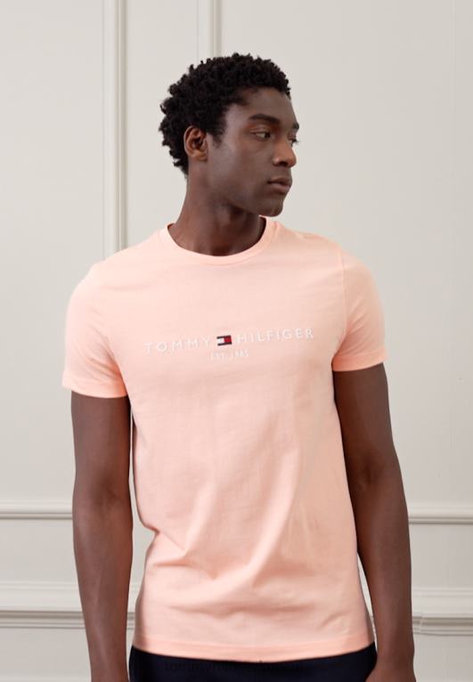 الخوخ غروب الشمس Tommy Hilfiger تيشيرت بطبعة شعار الماركة 446444160