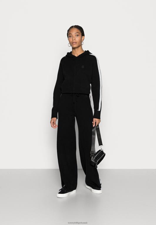 أسود Tommy Hilfiger قيعان رياضية بانت واسعة الساق مرنة 446444184