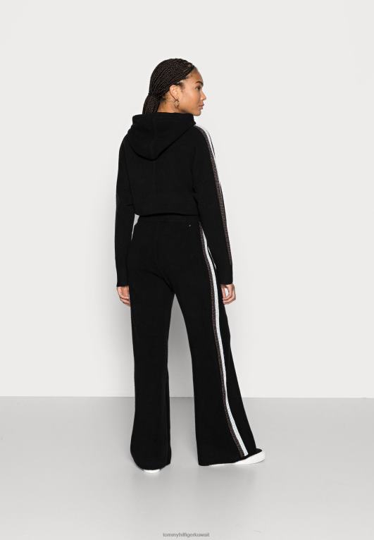 أسود Tommy Hilfiger قيعان رياضية بانت واسعة الساق مرنة 446444184