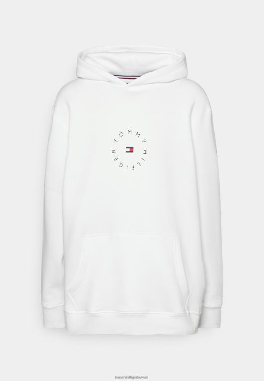 أبيض Tommy Hilfiger سويت شيرت بغطاء رأس برسومات دائرية 446444194