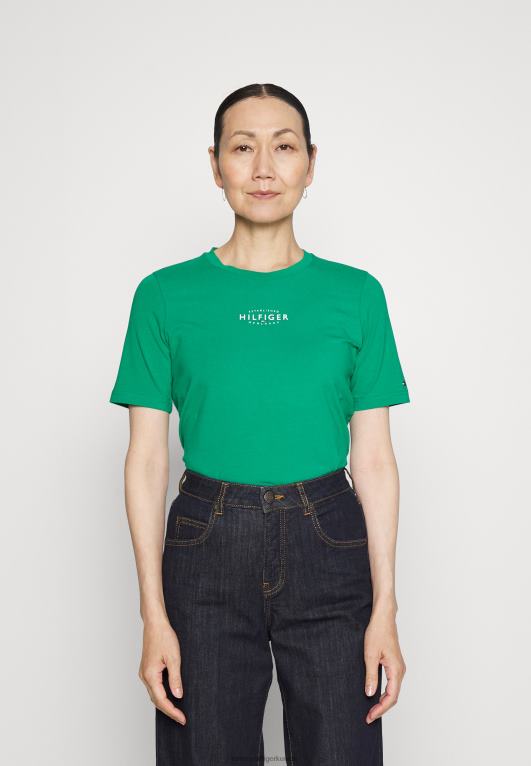 الملعب الأخضر Tommy Hilfiger تي شيرت مطبوع ذو علامة تجارية جديدة 446444197