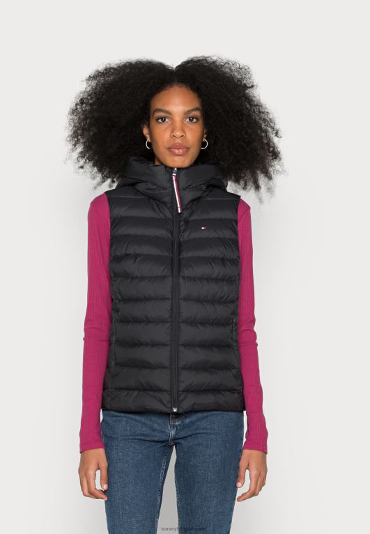 أسود Tommy Hilfiger صدرية سترة تحمل شعار سورونا 446444215