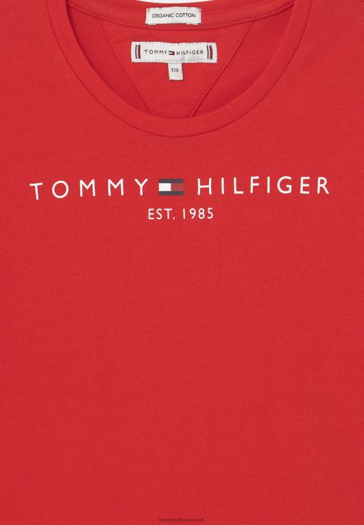 قرمزي عميق Tommy Hilfiger تي شيرت بطبعة تي شيرت أساسية 446444226