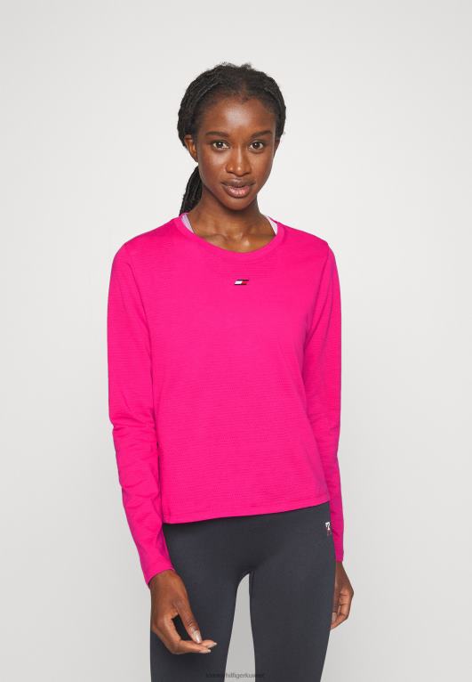 أرجواني غريب الأطوار Tommy Hilfiger تي شيرت بأكمام طويلة، تي شيرت بأكمام طويلة 446444246