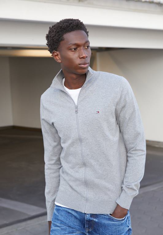 هيذر رمادي متوسط Tommy Hilfiger الرمز البريدي من خلال سترة 446444259