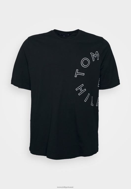 أسود Tommy Hilfiger تي شيرت بطبعة جرافيك دائرية 446444266