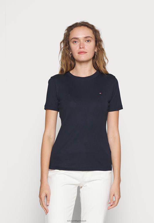 سماء الصحراء Tommy Hilfiger تي شيرت أساسي مريح ونحيف جديد 446444288