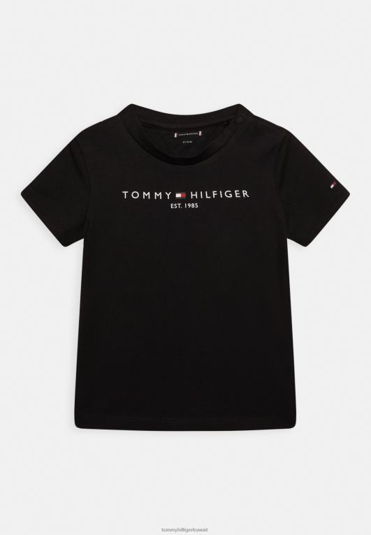 أسود Tommy Hilfiger تي شيرت أساسي أساسي 446444293