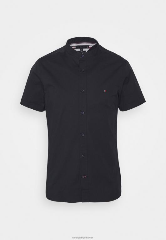سماء الصحراء Tommy Hilfiger قميص قميص ماندارين مطاطي نحيف 446444295